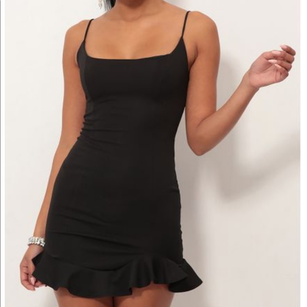 Lucy in the sky Monroe Black Ruffle Dress